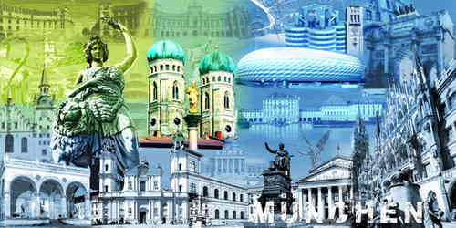 München Collage blau quer