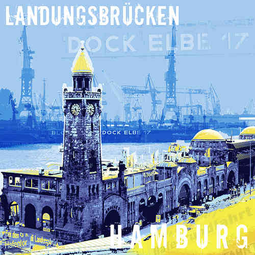 Hamburg Landungsbrücke blau