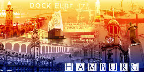 Hamburg Collage quer Regenbogen