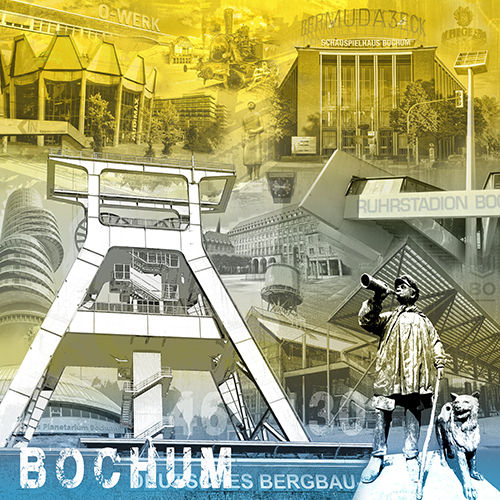 Bochum Collage blau/grau