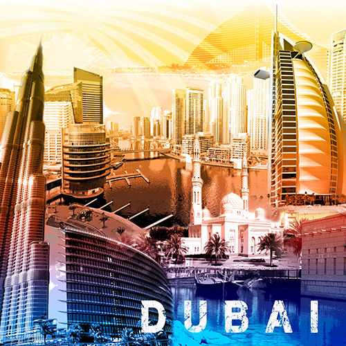 Dubai Collage regenbogen