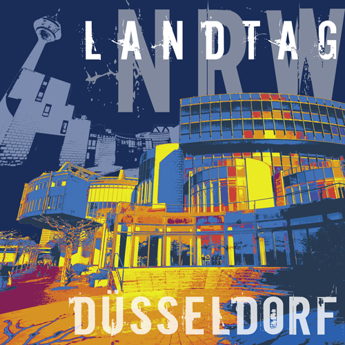 Düsseldorf Landtag dunkelblau